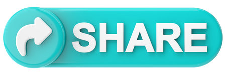 share button. share icon. 3D illustration.の写真素材