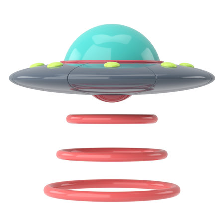 UFO. 3D illustration. 3D rendering.の写真素材