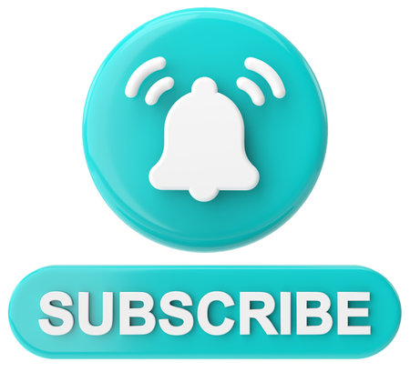 Subscribe button. Subscribe icon. 3D illustration.の写真素材