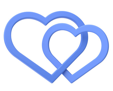 Couple heart. 3D heart. Valentine card decoration.の写真素材