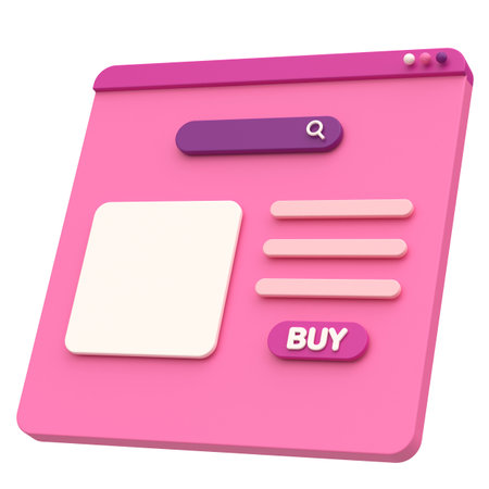 Online shopping. 3D browser. Product page.の写真素材
