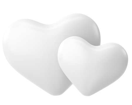 Couple heart. 3D heart. 3D illustration.の写真素材