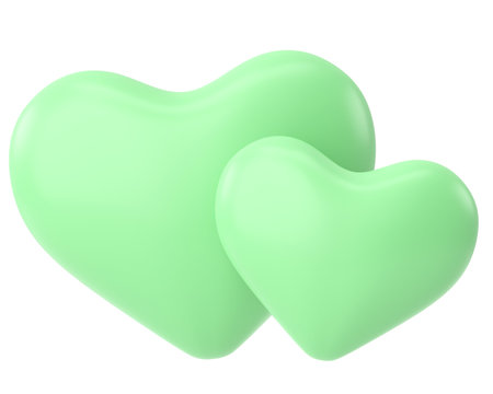 Couple heart. 3D heart. 3D illustration.の写真素材