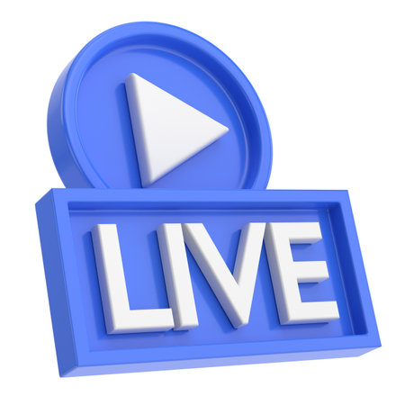 3D live icon. Live streaming.の写真素材
