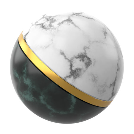 3D ball. Marble ball. Luxury decoration. 3D illustration.の写真素材
