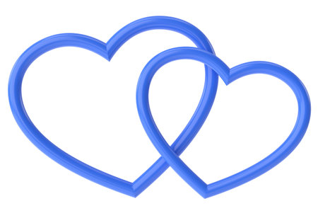 Couple heart. 3D heart. 3D illustration.の写真素材