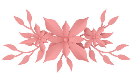 3D paper flower. 3D illustration.の写真素材