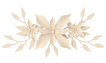 Paper flower. 3D illustration.の写真素材
