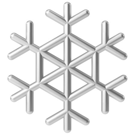 Snowflake. Christmas decoration. 3D illustration.の写真素材