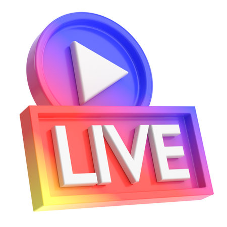 3D live icon. Live streaming.の写真素材