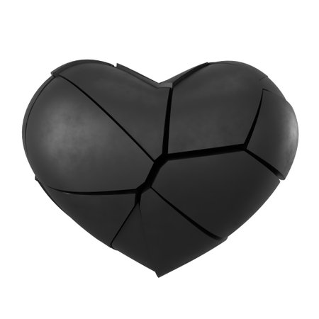 Broken heart 3D element. 3D illustration.の写真素材