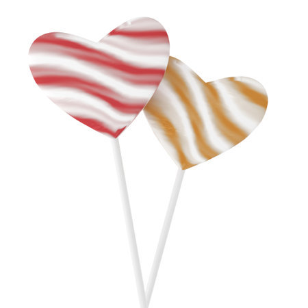 Heart shape lollipop. 3D element. 3D illustration.の写真素材
