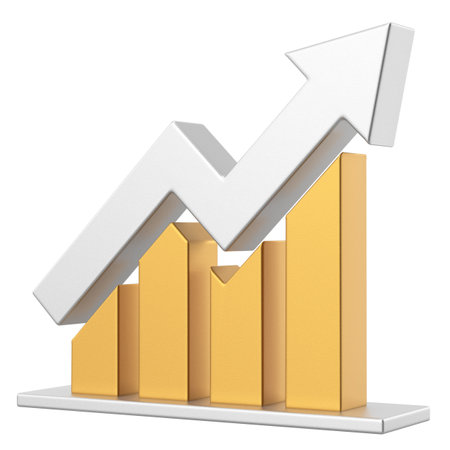Growth graph, Growth chart. 3D illustration.の写真素材