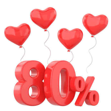 Valentine sale. Eighty percent sale. 80% sale.の写真素材