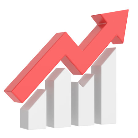 Growth graph, Growth chart. 3D illustration.の写真素材