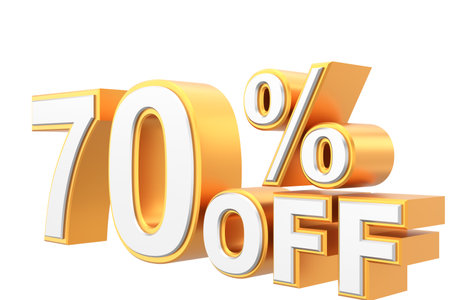 3D seventy percent off. 70% off. 70% sale.の写真素材