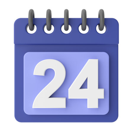 24th. Twenty-fourth day of month. 3D calendar icon.の写真素材