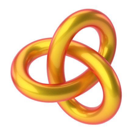 Torus knot shape. 3D geometric shape.の写真素材