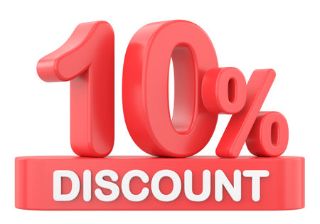 3D ten percent discount. 10% discount. 10% sale.の写真素材
