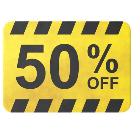 3D fifty percent off. 50% off. Sale badge.の写真素材