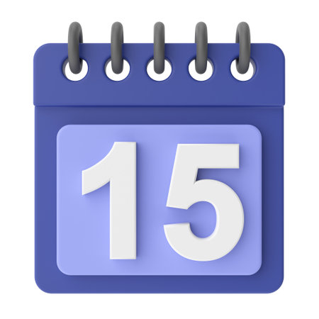 15th. Fifteenth day of month. 3D calendar icon.の写真素材