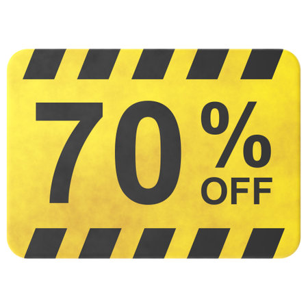 3D seventy percent off. 70% off. Sale badge.の写真素材