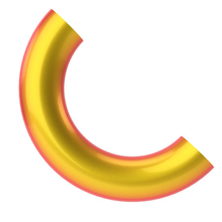 3D semicircle shape. 3D geometric shape.の写真素材