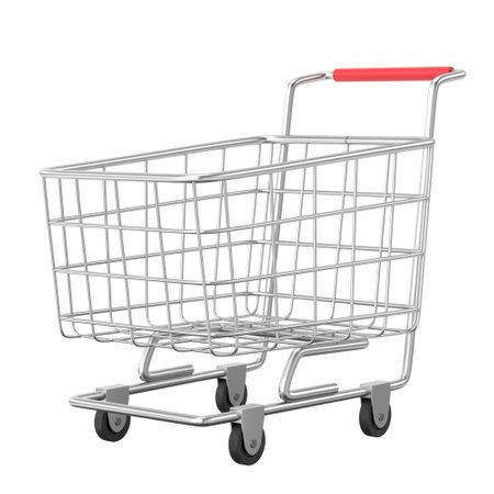 Shopping cart. Shopping basket. 3D element.の写真素材