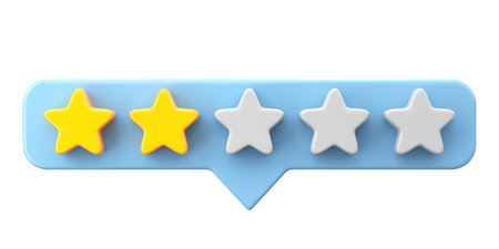 Review star. Star rating. 3D illustration.の写真素材