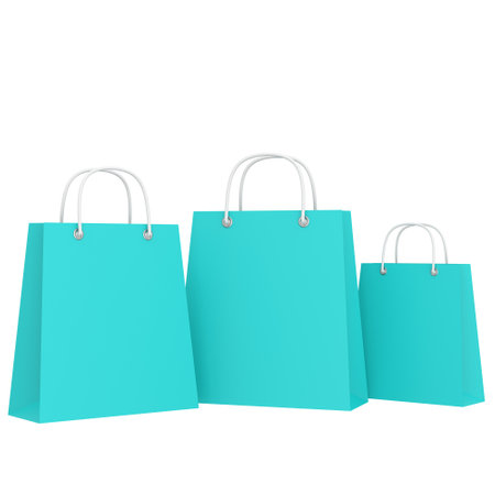 Shopping bag. Paper bag. 3D element.の写真素材