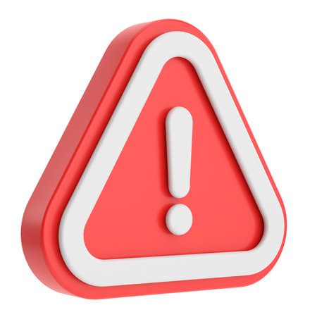 Warning sign. Exclamation mark. 3D illustration.の写真素材