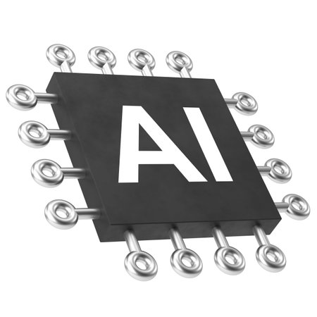 Artificial Intelligence. AI chip. 3D illustration.の写真素材