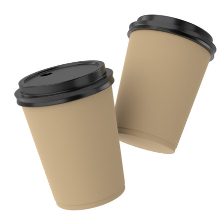 3D coffee cup. 3D illustration.の写真素材