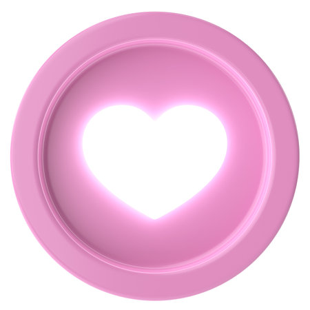 Love button. heart icon. 3D illustration.の写真素材