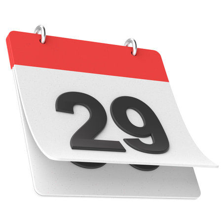 29th. Twenty-ninth day of month. Calendar. 3D illustration.の写真素材