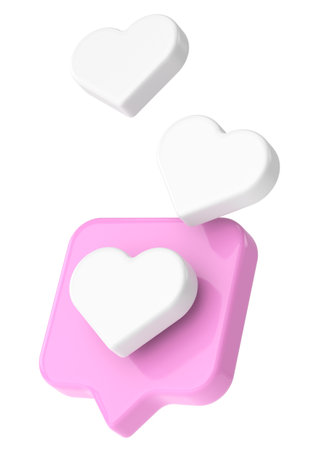 Like icon. Love icon. 3D illustration.の写真素材