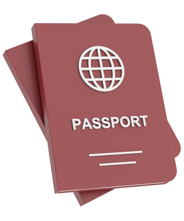 Passport. Travel document. 3D illustration.の写真素材