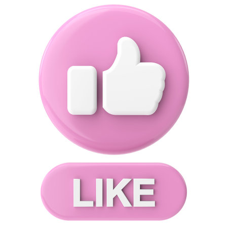 like button. like icon. 3D illustration.