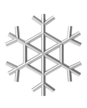 Christmas line art. Christmas snowflake. 3D illustration.の写真素材