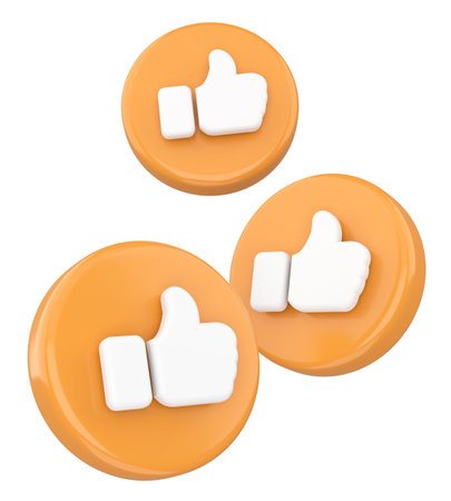 Like icon. 3D icon. 3D illustration.の写真素材
