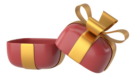 Opened Gift Box. 3D gift box. 3D illustration.の写真素材