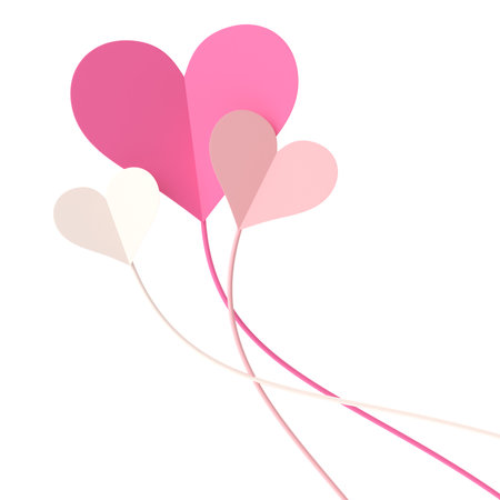 Heart shape. Valentine decoration. 3D illustration.の写真素材