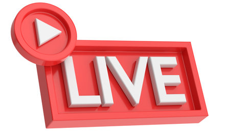 3D live icon. Live streaming.の写真素材