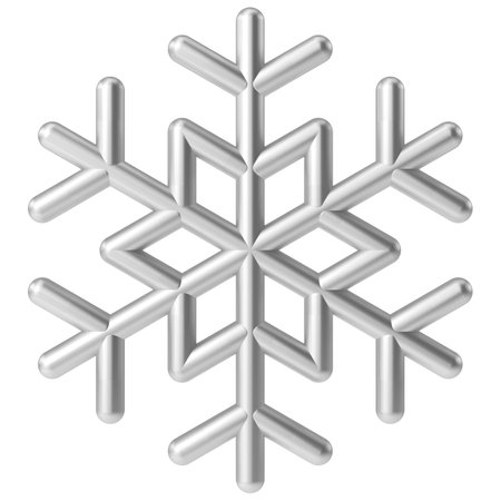 Snowflake. Christmas decoration. 3D illustration.の写真素材