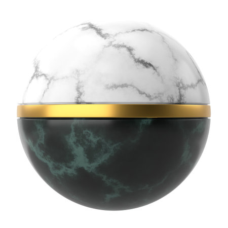 3D ball. Marble ball. Luxury decoration. 3D illustration.の写真素材