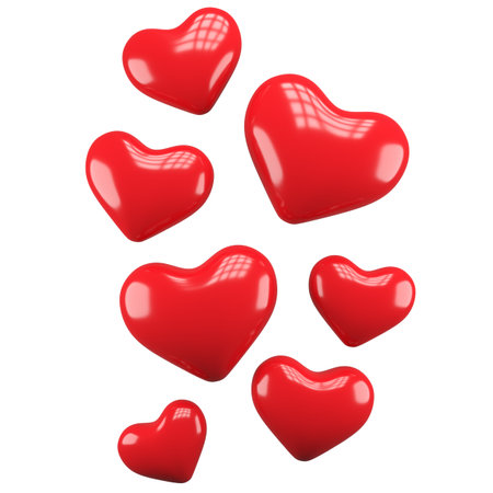 Red heart 3D model. 3D illustration.の写真素材