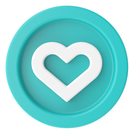 Love icon. Heart icon. 3D illustration.の写真素材