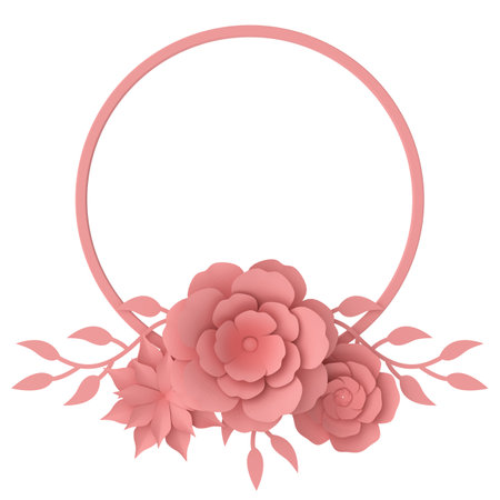 3D paper flower. 3D illustration.の写真素材