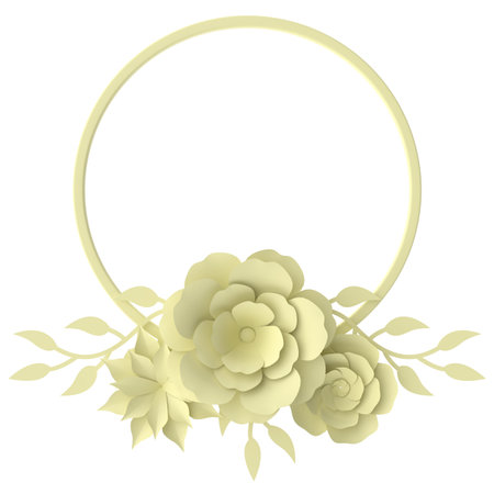 3D flower. Paper flower. 3D illustration.の写真素材