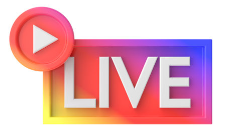 3D live icon. Livestreaming.の写真素材